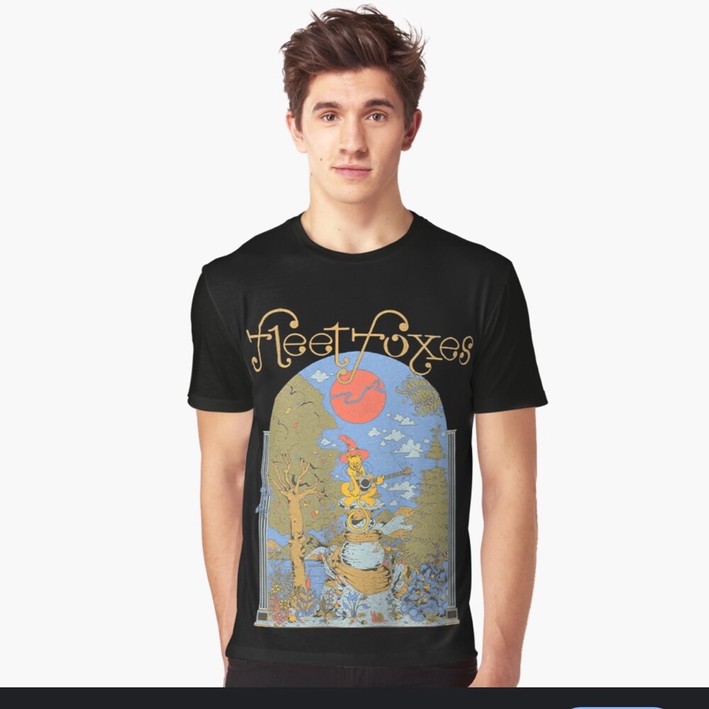 Fleet Foxes! 🦊 Black, Graphic Tee
